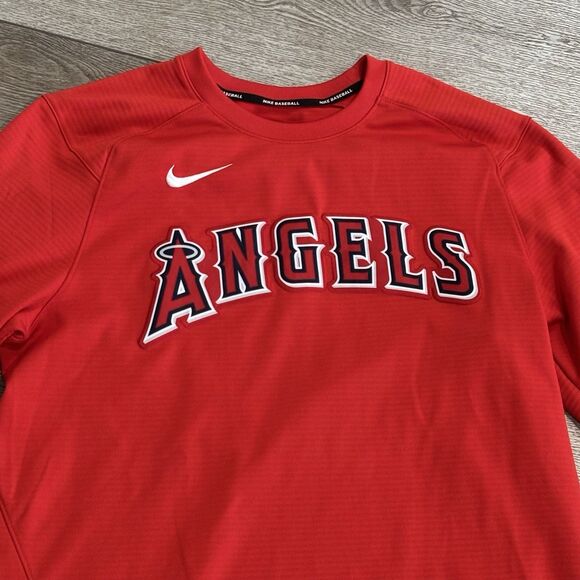 Los Angeles Angels Anaheim Nike Dri Fit Team Issued Long Sleeve MLB Mens Medium - Picture 1 of 8